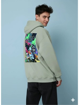 Lenithra Jazz Club Sırt Baskılı Unisex Oversize Hoodie