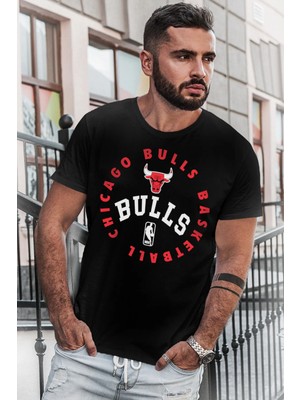 Rock&roll Bulls Basket Kısa Kollu Siyah Erkek Tişört