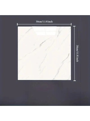 Ethab Ticaret Beyaz Mermer Desenli Alüminyum Plastik Duvar Sticker (30*30)