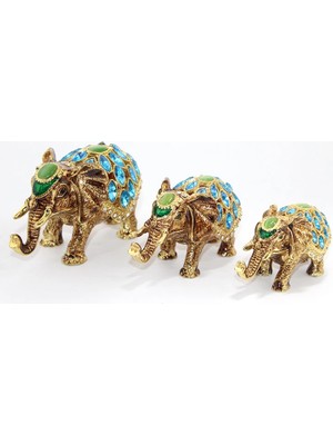 Ethab Ticaret Swaroski Taşlı 3'lü Fil Figürü ALK1892