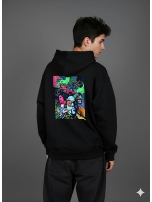 Lenithra Jazz Club Sırt Baskılı Unisex Oversize Hoodie
