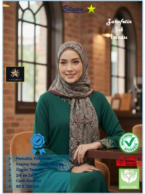 Eyfel Pamuklu Soft Özel Seri Şal (Etnik & Çiçekli Desen, Orjinal, Tesettür Giyim, Yeni Koleksiyon)