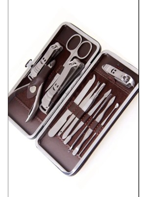 Ethab Ticaret Deri Çantalı 12'li Manikür Seti
