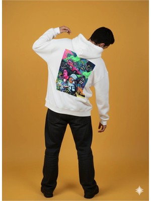Lenithra Jazz Club Sırt Baskılı Unisex Oversize Hoodie