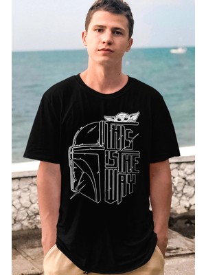 Rock&roll Kaskda Yoda Kısa Kollu Siyah Erkek Tişört