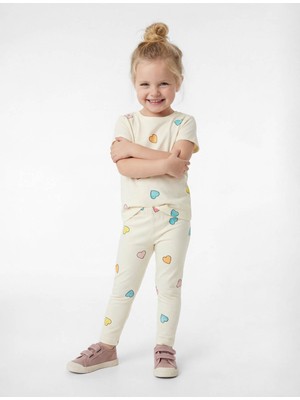 Koton 26YY59003505 Ekru Kız Bebek T-Shirt 6SMG10036AK