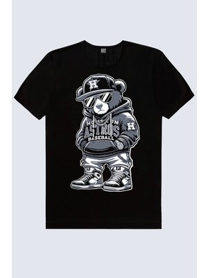 Rock&roll Hiphop Teddy Kısa Kollu Siyah Erkek Tişört
