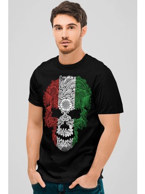 Rock&roll Italyan Kurukafa Kısa Kollu Siyah Erkek Tişört