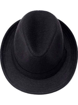 Colezium Çuk Boy Siyah Kumaş Fötr Şapka Gösteri Şapkası Michael Jackson Şapkası 54 No