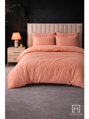 More Home  Lastikli Çarşaflı Çift Kişilik Nevresim Takımı Somon