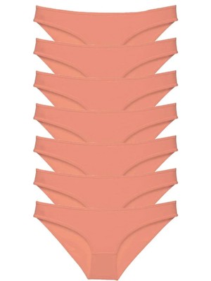 7 Adet Süper Eko Set Likralı Kadın Slip Külot Pudra