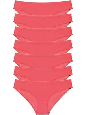 7 Adet Süper Eko Set Likralı Kadın Slip Külot Fuşya