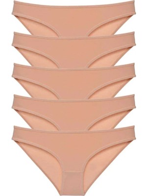 5 Adet Süper Eko Set Likralı Kadın Slip Külot Ten