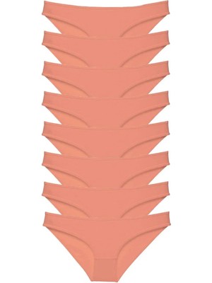 8 Adet Süper Eko Set Likralı Kadın Slip Külot Pudra