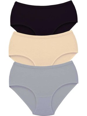 3 Adet Tutku Kadın Yüksek Bel Bato Kalın Lastik Külot S4