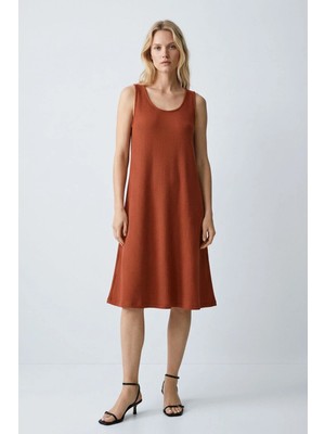 Cotenconcept A Kesim Rahat ve Dökümlü Kalın Askılı Elbise