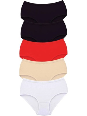 5 Adet Tutku Kadın Yüksek Bel Bato Kalın Lastik Külot S13