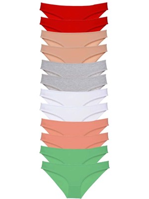 12 Adet Süper Eko Set Likralı Kadın Slip Külot Set 4