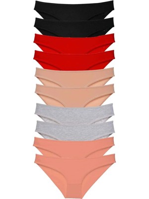 10 Adet Süper Eko Set Likralı Kadın Slip Külot 501