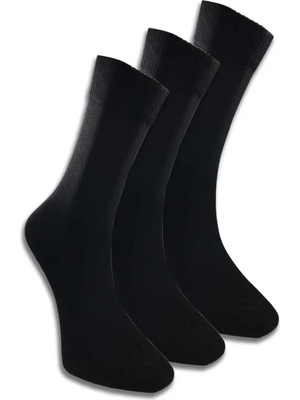 3 Adet Erkek Bambu Lastiği Sıkmayan Diyabetik Çorap