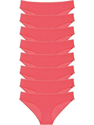 8 Adet Süper Eko Set Likralı Kadın Slip Külot Fuşya