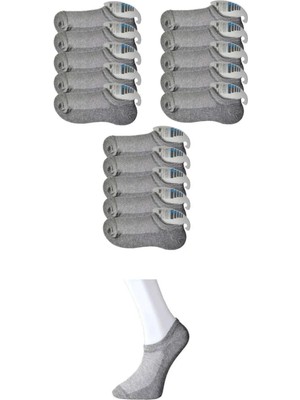 Gri Erkek Görünmez Çorap 15 Çift
