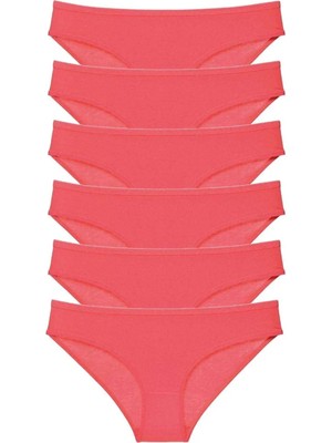 6 Adet Süper Eko Set Likralı Kadın Slip Külot Fuşya