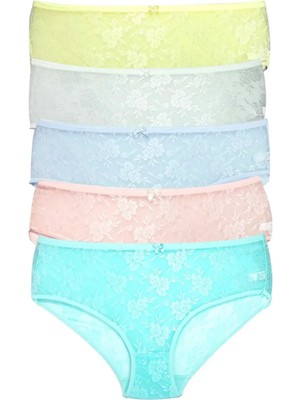 5 Adet Kadın Komple Tül Dantel Bato Külot