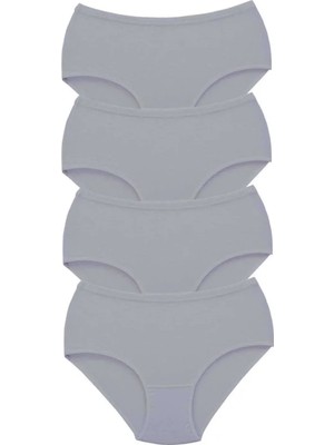 4 Adet Tutku Kadın Yüksek Bel Bato Kalın Lastik Külot Gri