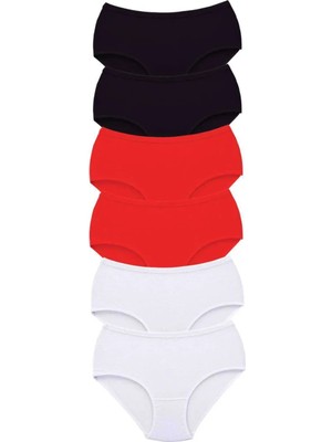 6 Adet Tutku Kadın Yüksek Bel Bato Kalın Lastik Külot S13