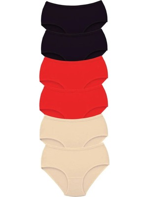 6 Adet Tutku Kadın Yüksek Bel Bato Kalın Lastik Külot S11