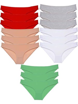 15 Adet Süper Eko Set Likralı Kadın Slip Külot 521
