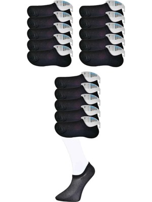 Siyah Erkek Görünmez Çorap 15 Çift