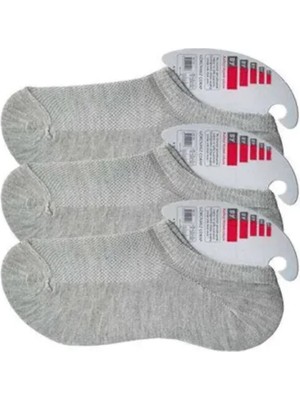 Gri Kadın Görünmez Çorap 3 Çift