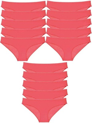 15 Adet Süper Eko Set Likralı Kadın Slip Külot Fuşya