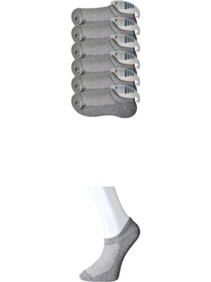Gri Erkek Görünmez Çorap 6 Çift