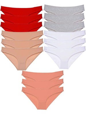 15 Adet Süper Eko Set Likralı Kadın Slip Külot 520