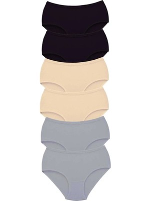 6 Adet Tutku Kadın Yüksek Bel Bato Kalın Lastik Külot S14