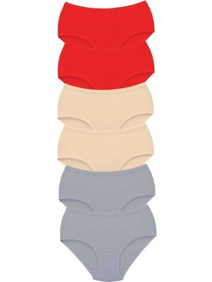 6 Adet Tutku Kadın Yüksek Bel Bato Kalın Lastik Külot S17