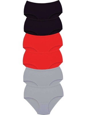 6 Adet Tutku Kadın Yüksek Bel Bato Kalın Lastik Külot S12