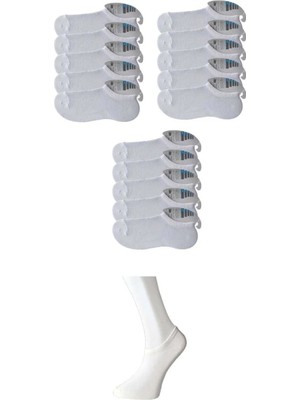 Beyaz Erkek Görünmez Çorap 15 Çift