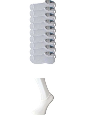 Beyaz Erkek Görünmez Çorap 9 Çift