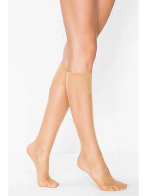 Kadın Diz Altı Parlak Fit 15 Denye Çorap Ten