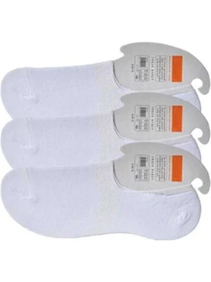 Beyaz Erkek Babet Çorap 3 Çift