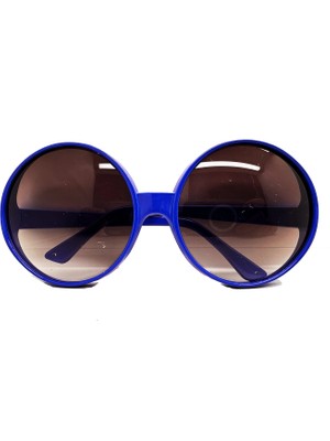 Colezium Yuvarlak Yeşilçam 80 Li 90 Lı Yıllar Parti Gözlüğü Retro Mavi Renk