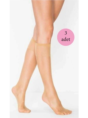 3 Adet Süper Ince 15 Den Mat Pantolon Çorabı Ten