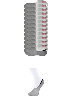 Gri Kadın Babet Çorap 12 Çift