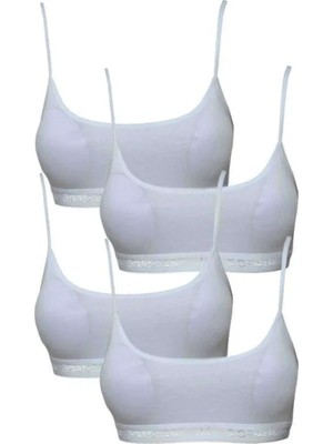 Pedli Ip Askılı Beyaz Büstiyer 4 Adet