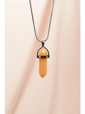 Himalaya Doğal Taşı Zincirli El Yapımı Tasarımlı Kolye Uç: 3,5 cm Zincir: 20 cm Kutulu