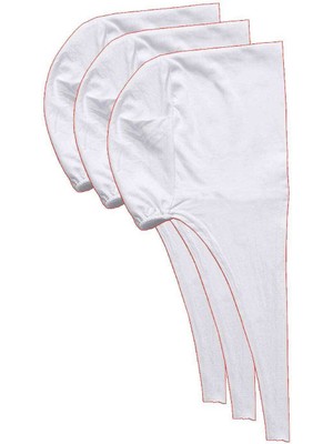 Esranın Dünyası 3 Adet Tesettür Bone Bağcıklı Likralı Beyaz